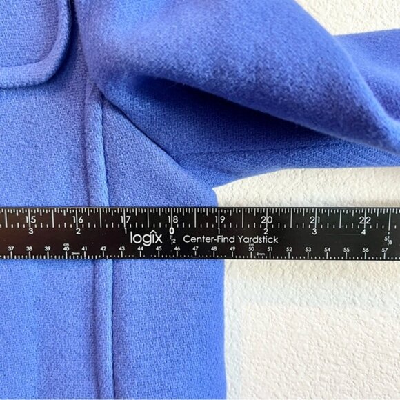 Talbots Pea Coat 6P Royal Blue Wool Blend Lined Italian Fabric Preppy Warm Chic - Picture 8 of 12